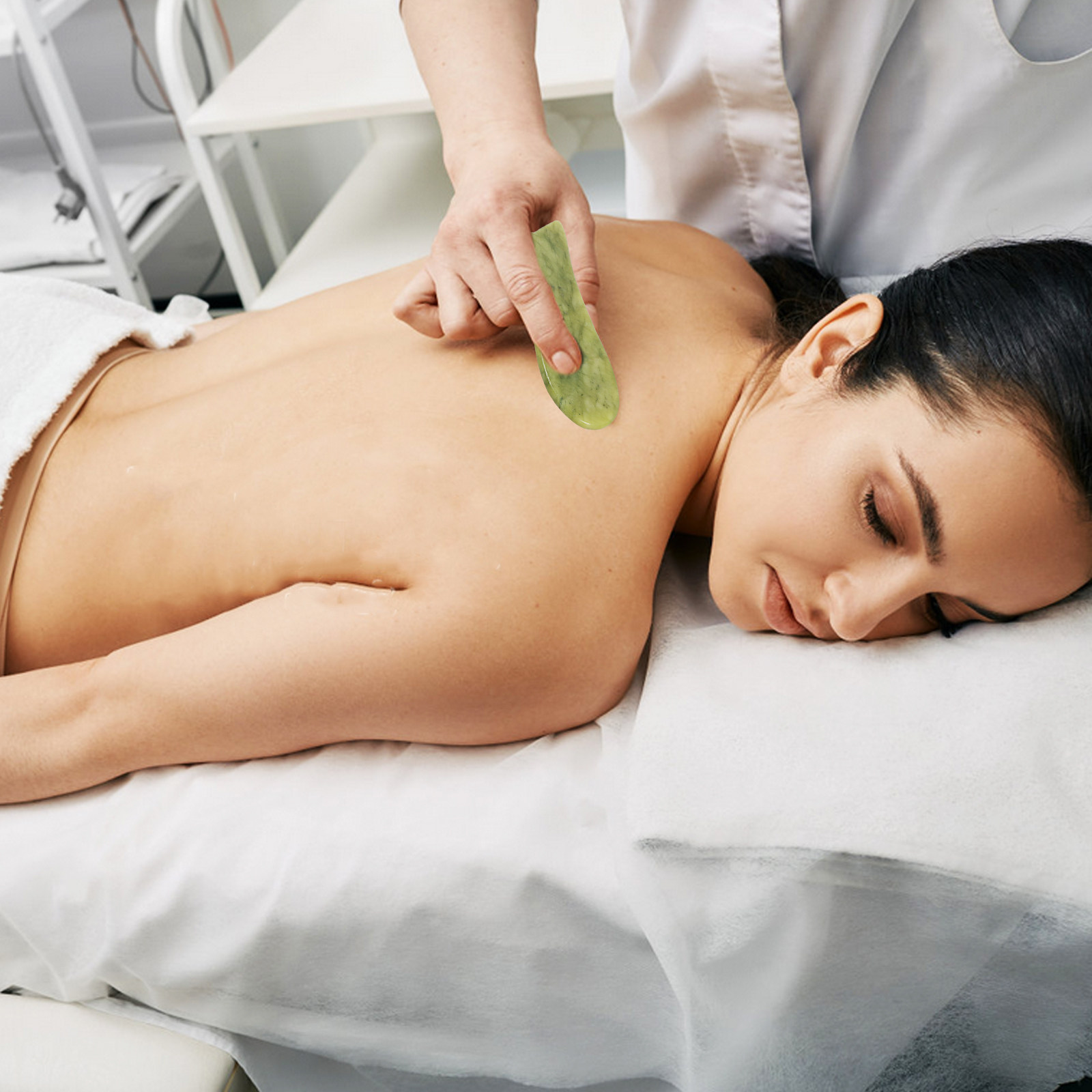 2Pcs Natural Jade Gua Sha Scra - Spa And Wellness 评论和价格